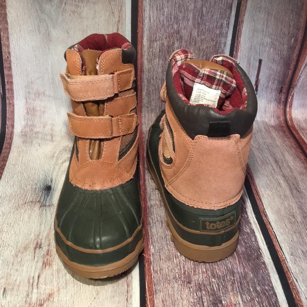 Totes Duck Boots Leather Waterproof Velcro 11 D